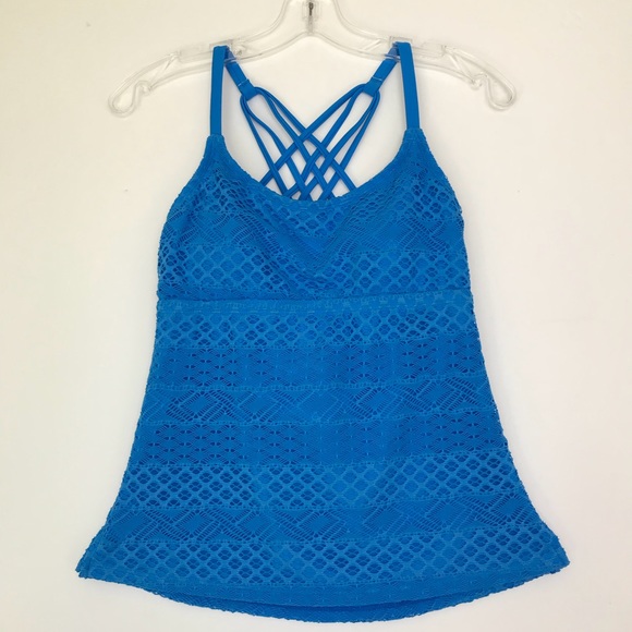 Crochet Strappy Tankini Top w/ Bust Enhancer - Picture 3 of 6